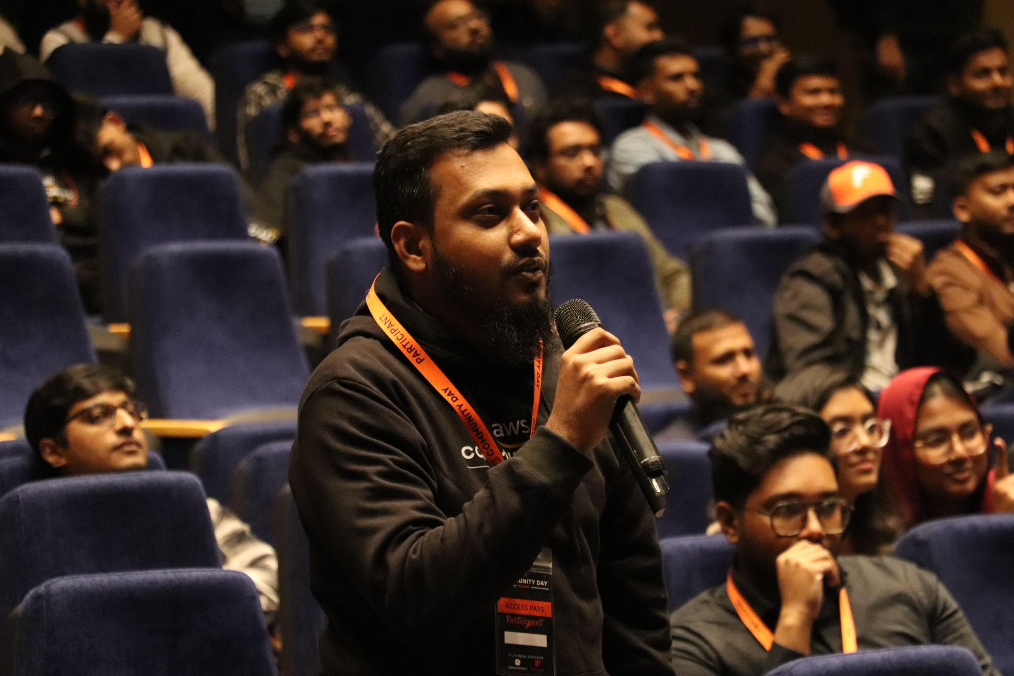 Audience Q and A interaction during the AWS Community Day Bangladesh 2025 session